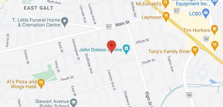 map of 30 -  135 Chalmers Street S